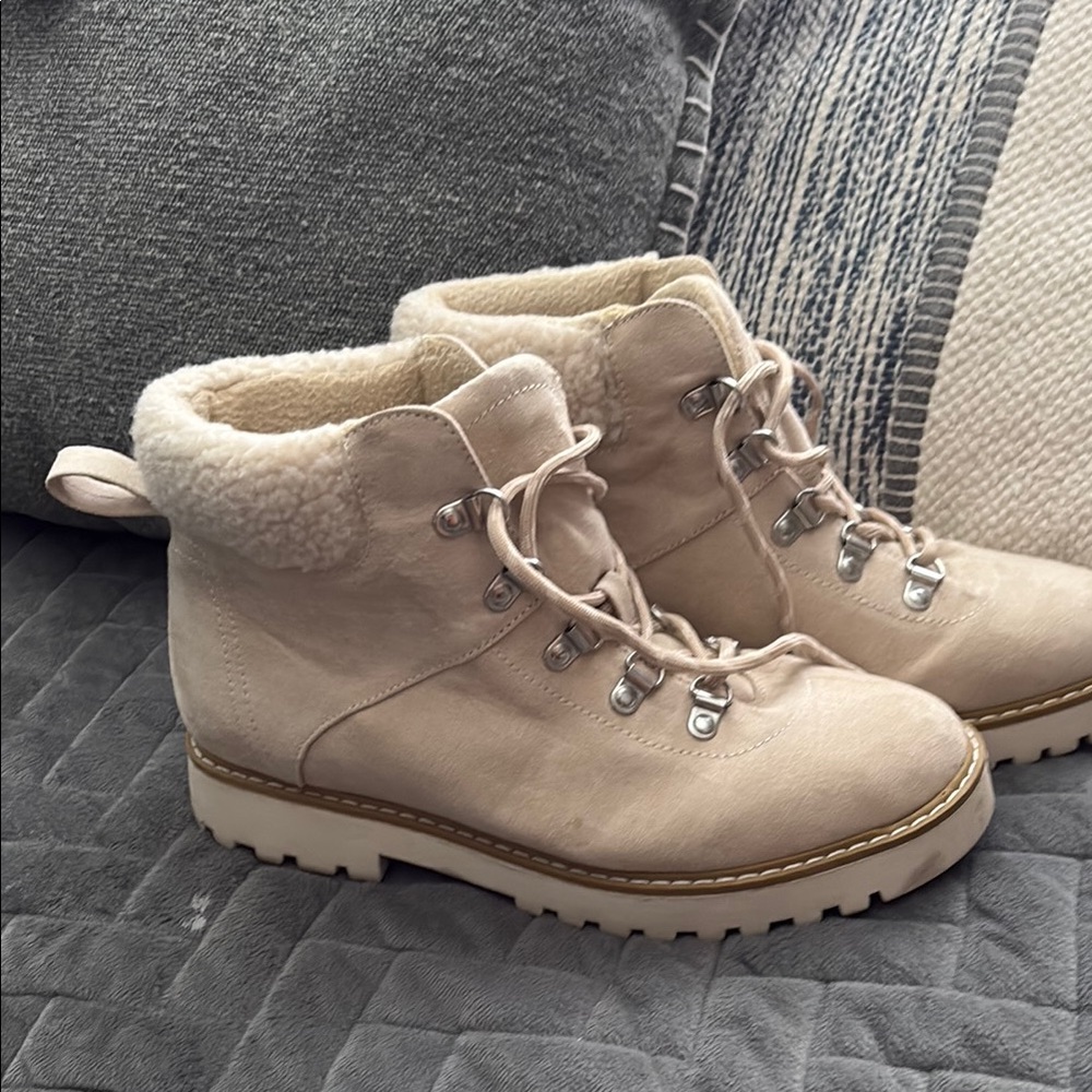 Women's Cream Ankle Boots